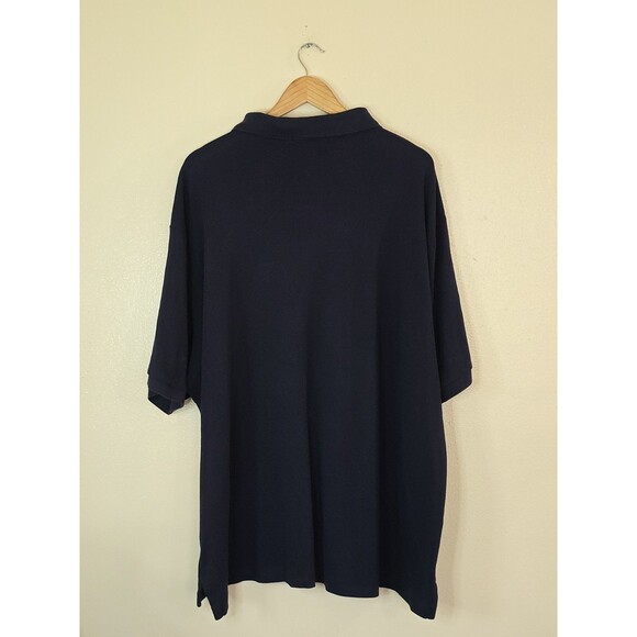 Polo Ralph Lauren Shirt Mens 3XB Big Navy Blue Short Sleeve Red Polo Logo Cotton - Picture 5 of 8